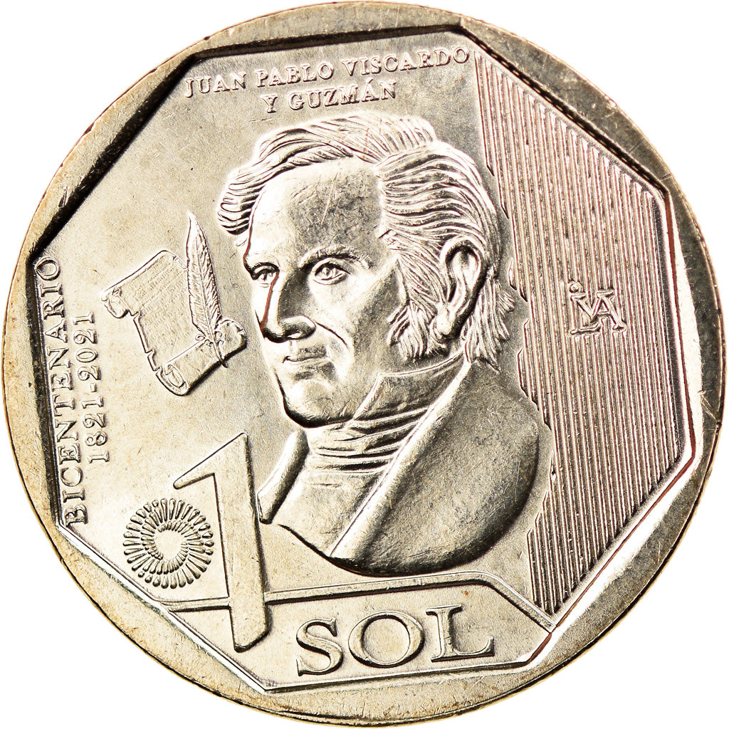 Moneda, Perú, Sol, 2020, Lima, Juan Pablo Vizcardo y Guzmán, SC, Níquel -