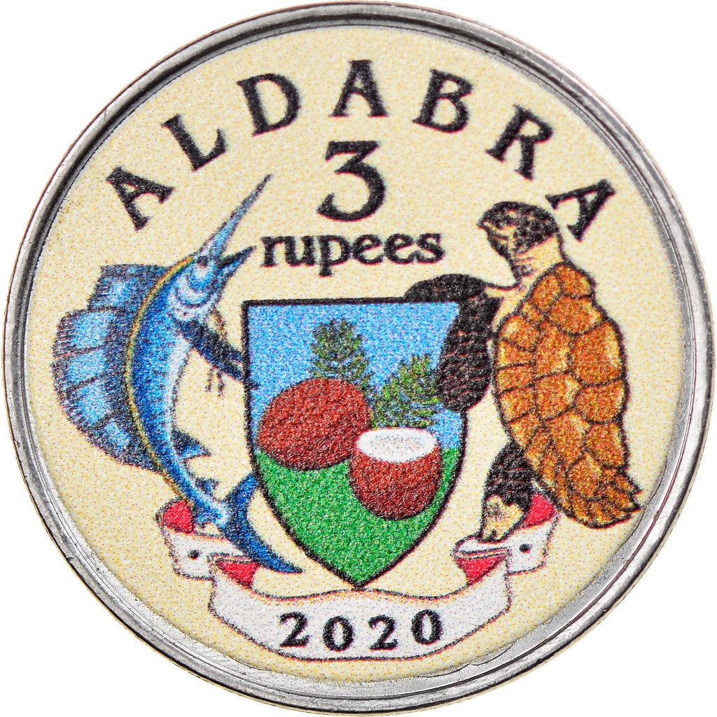 Münze, Seychelles, 3 rupees, 2020, Aldabra - Dinosaure type 2, UNZ, Steel