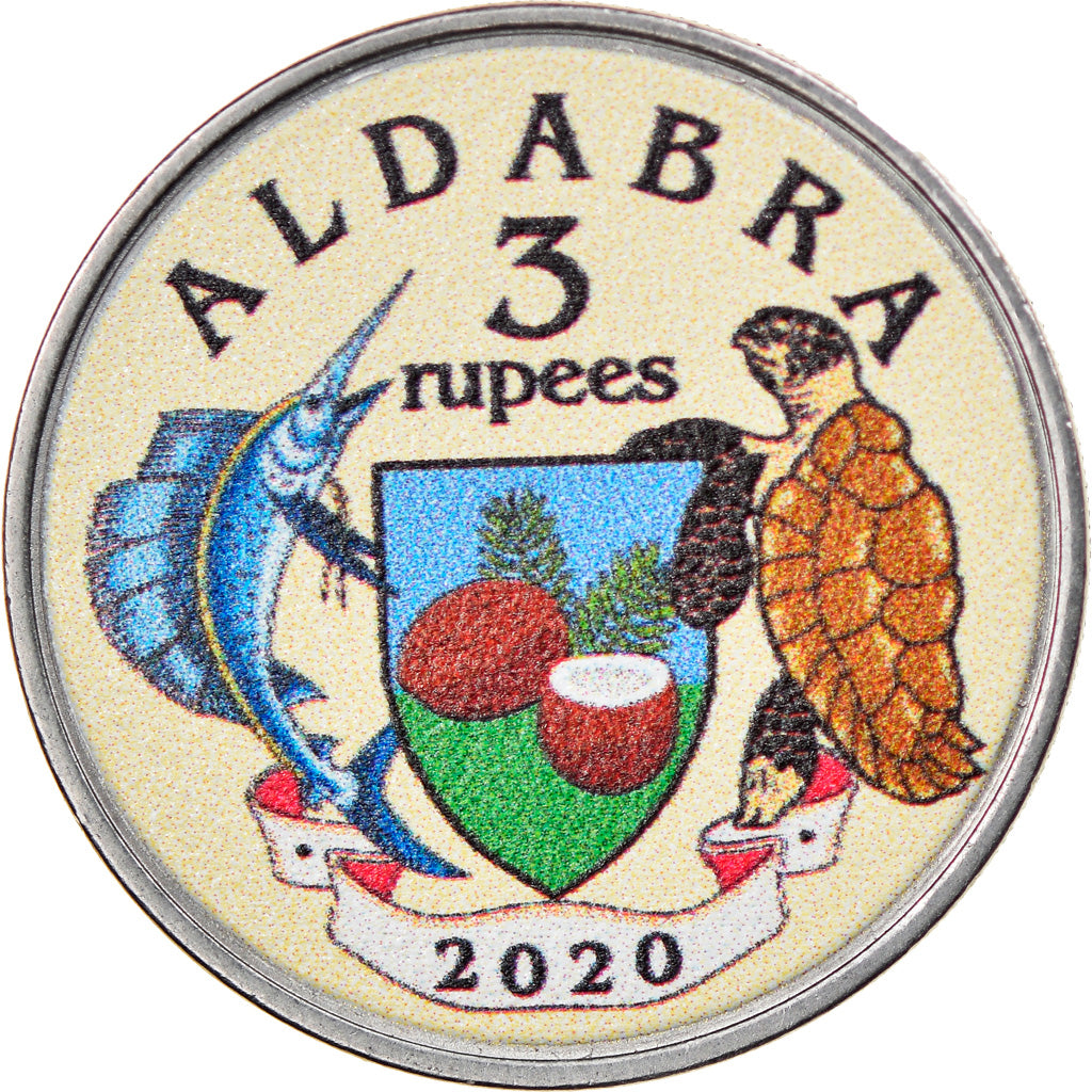 Münze, Seychelles, 3 rupees, 2020, Aldabra - Dinosaure type 2, UNZ, Steel