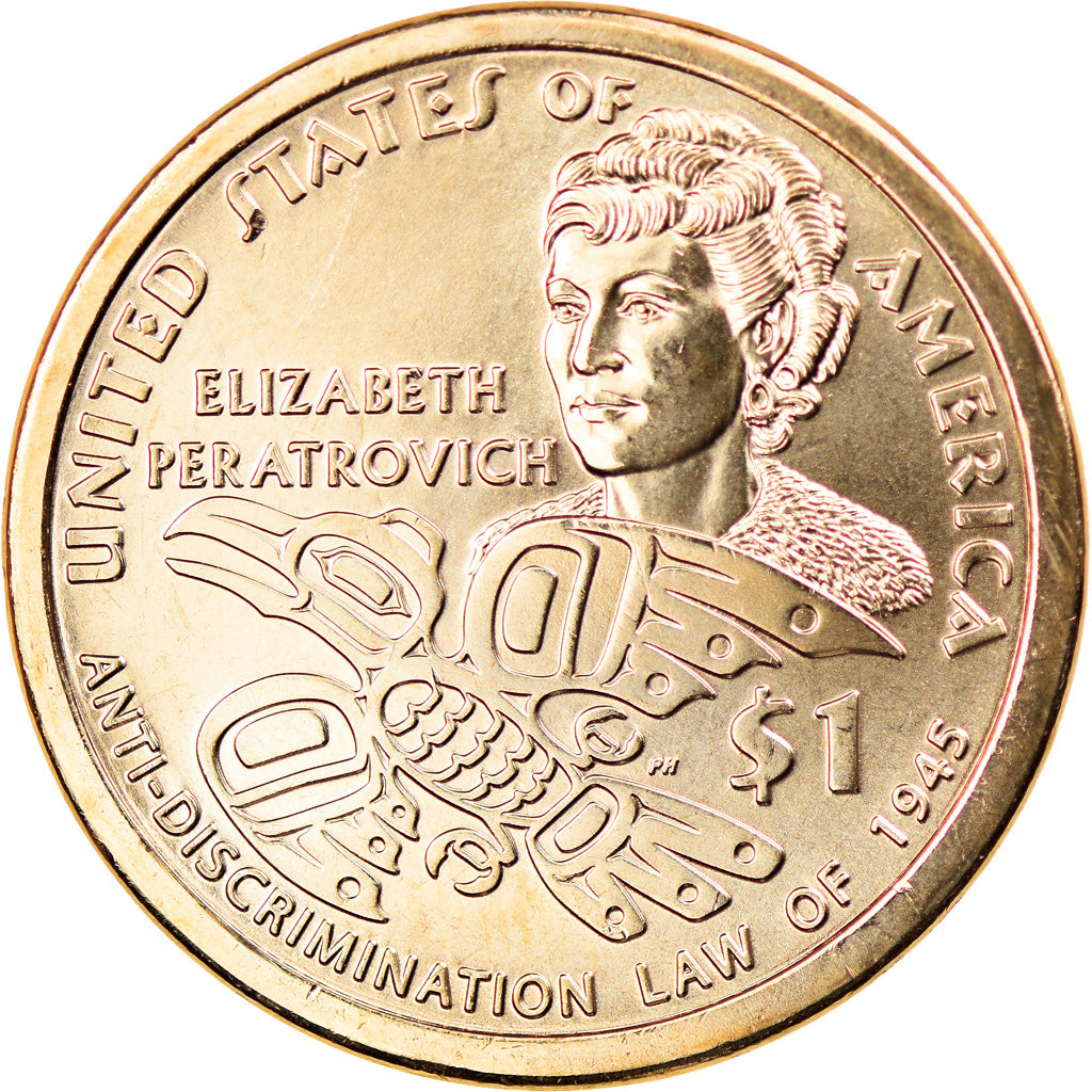 Moneta, USA, Dollar, 2020, Philadelphia, American native dollar, MS(63), Brass
