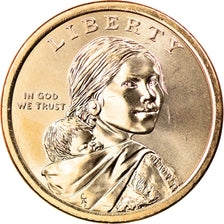 Coin, United States, Dollar, 2020, Denver, American native dollar, MS(63), Brass