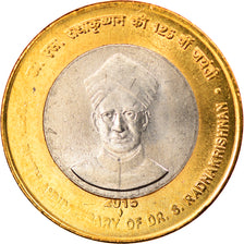 Coin, India, 10 Rupees, 2015, Sarvepalli Radhakrishnan, MS(63), Bi-Metallic