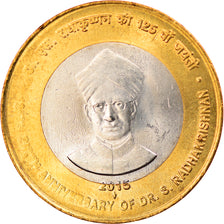 Coin, India, 10 Rupees, 2015, Sarvepalli Radhakrishnan, MS(63), Bi-Metallic