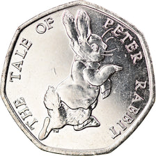 Coin, Gibraltar, 50 Pence, 2017, Pierre Lapin, MS(63), Copper-nickel