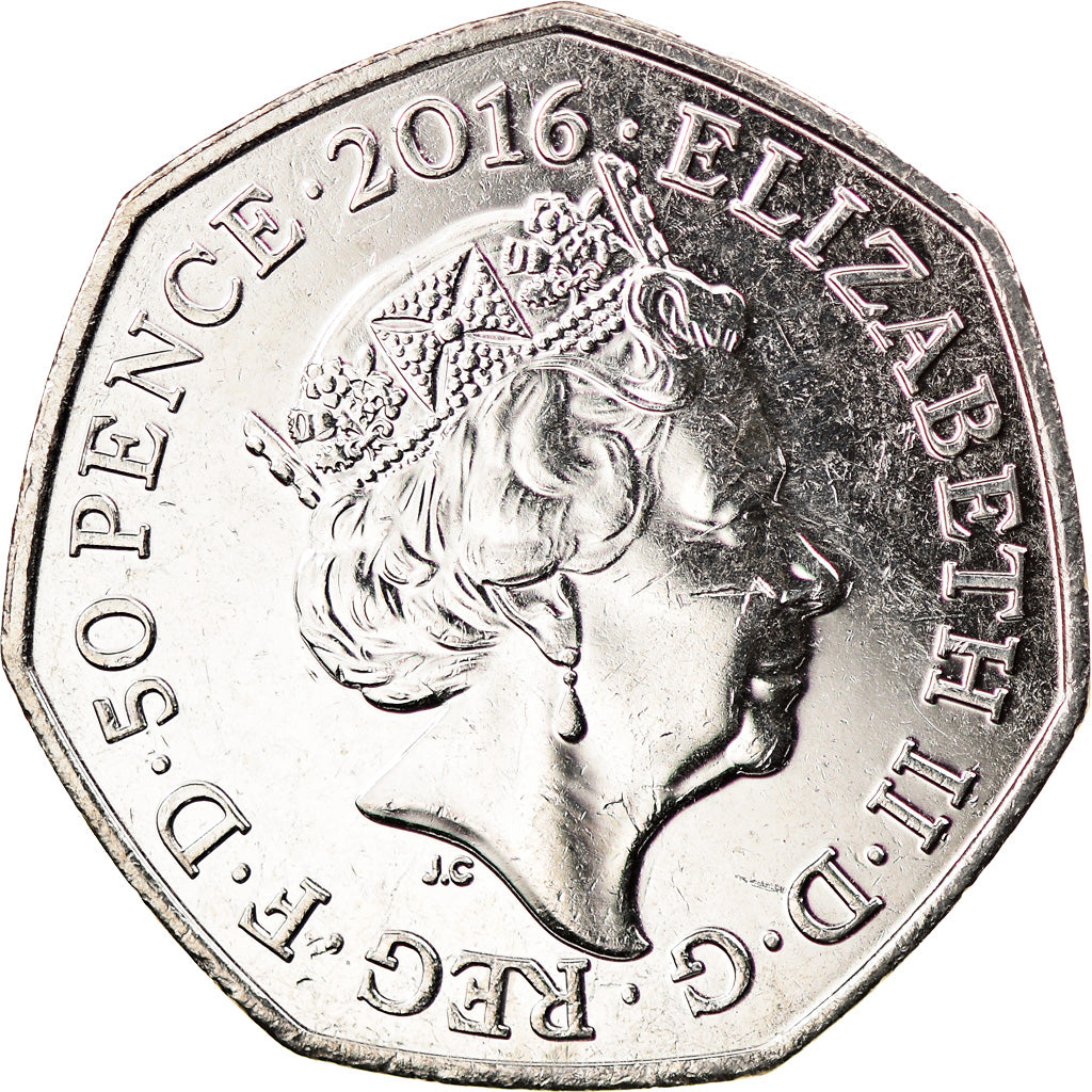 Coin, Gibraltar, 50 Pence, 2016, Pierre Lapin, MS(63), Copper-nickel