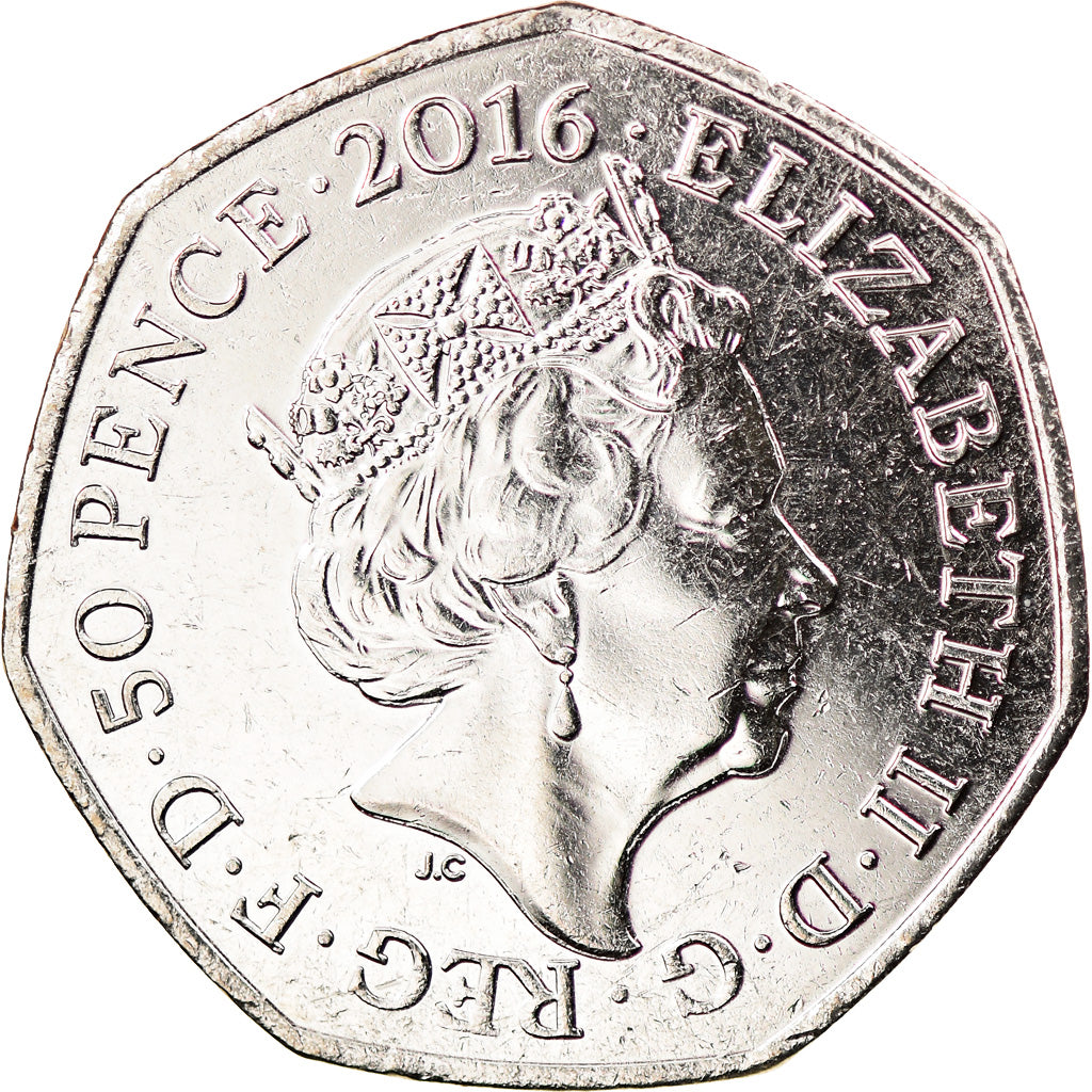 Coin, Gibraltar, 50 Pence, 2016, Pierre Lapin, MS(63), Copper-nickel