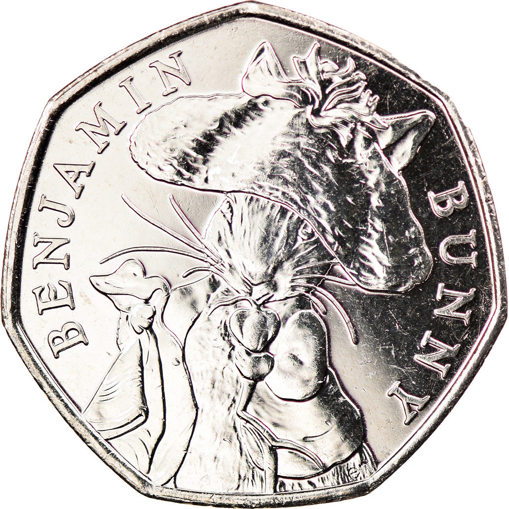 Moneta, Gibraltar, 50 Pence, 2017, Benjamin Bunny, MS(63), Miedź-Nikiel