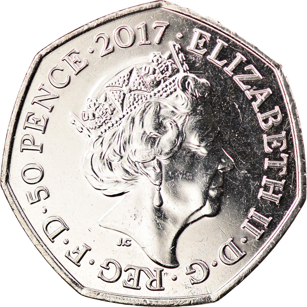 Moneta, Gibraltar, 50 Pence, 2017, Benjamin Bunny, MS(63), Miedź-Nikiel