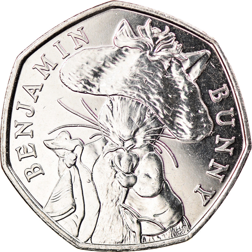Moneda, Gibraltar, 50 Pence, 2017, Benjamin Bunny, SC, Cobre - níquel