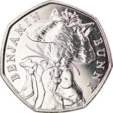 Moneda, Gibraltar, 50 Pence, 2017, Benjamin Bunny, SC, Cobre - níquel