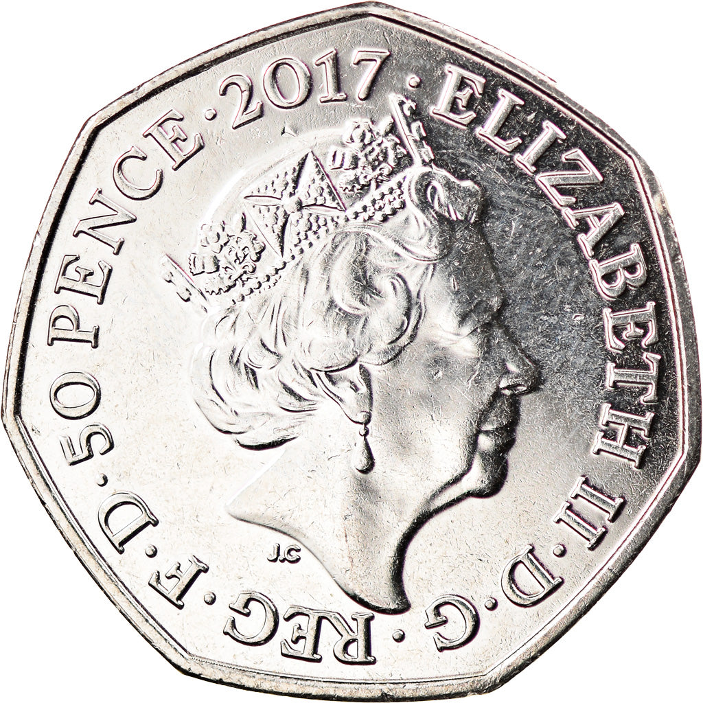 Moneda, Gibraltar, 50 Pence, 2017, Benjamin Bunny, SC, Cobre - níquel