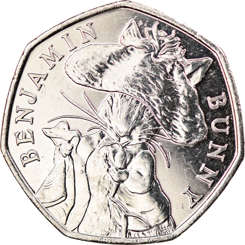 Coin, Gibraltar, 50 Pence, 2017, Benjamin Bunny, MS(63), Copper-nickel