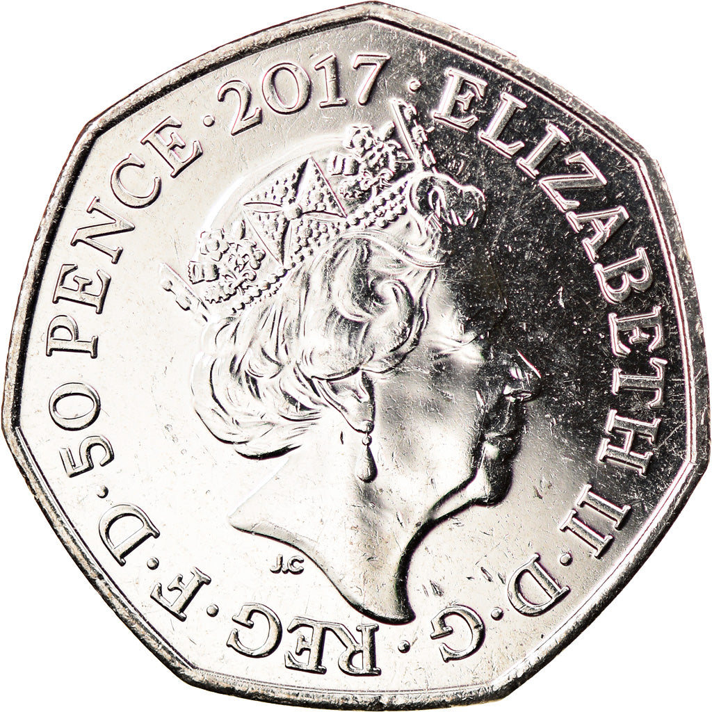 Coin, Gibraltar, 50 Pence, 2017, Benjamin Bunny, MS(63), Copper-nickel