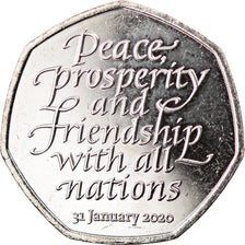 Coin, Gibraltar, 50 Pence, 2020, Brexit, MS(63), Copper-nickel