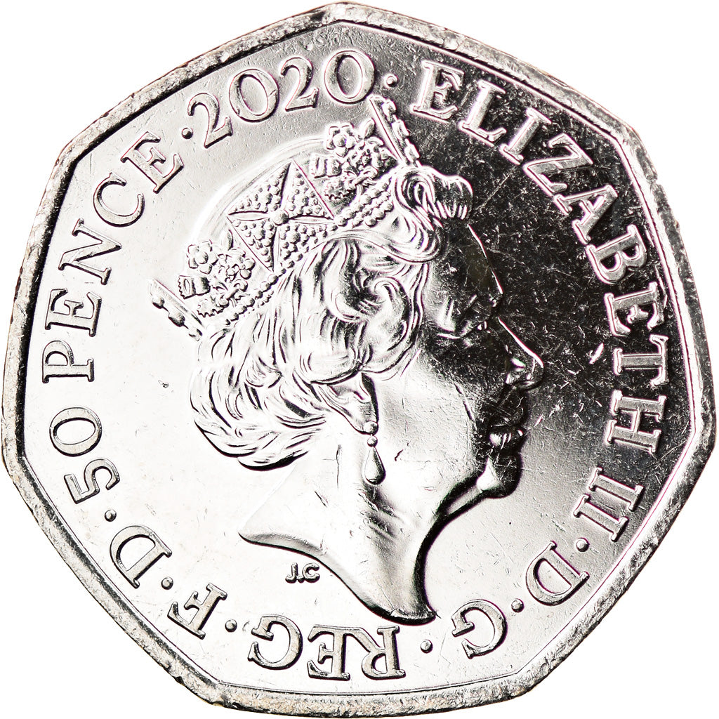 Moneta, Gibraltar, 50 Pence, 2020, Brexit, MS(63), Miedź-Nikiel