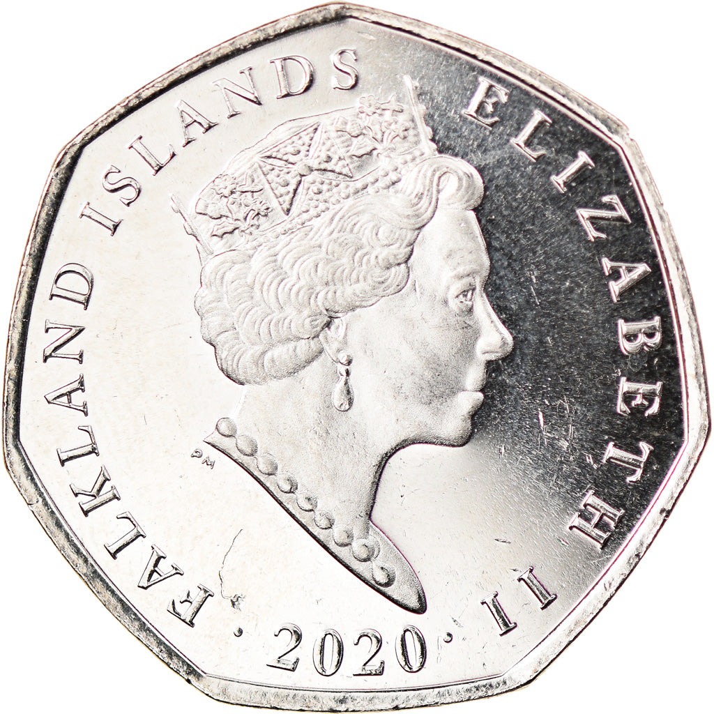 Coin, Falkland Islands, 50 Pence, 2020, Pingouins - Manchot sauteur, MS(63)