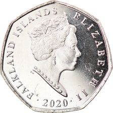 Coin, Falkland Islands, 50 Pence, 2020, Pingouins - Manchot sauteur, MS(63)