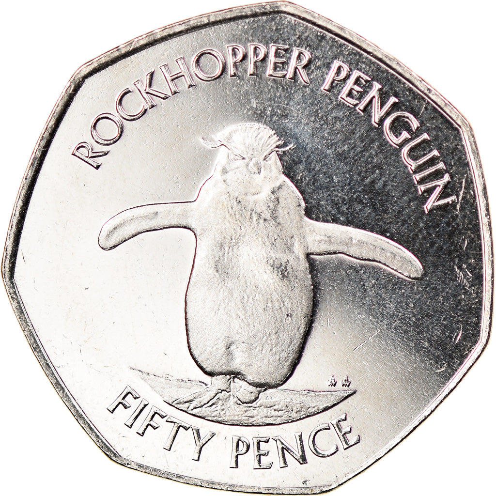 Coin, Falkland Islands, 50 Pence, 2020, Pingouins - Manchot sauteur, MS(63)