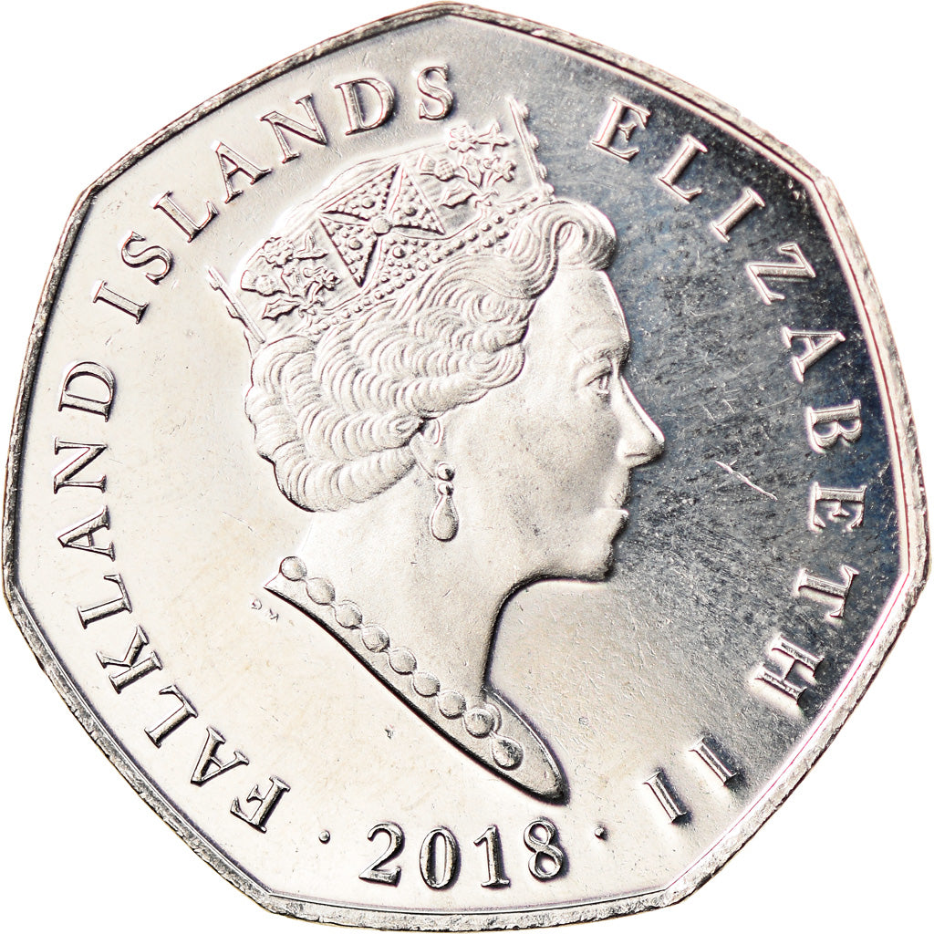 Coin, Falkland Islands, 50 Pence, 2018, Pingouins - Manchot Papou, MS(63)