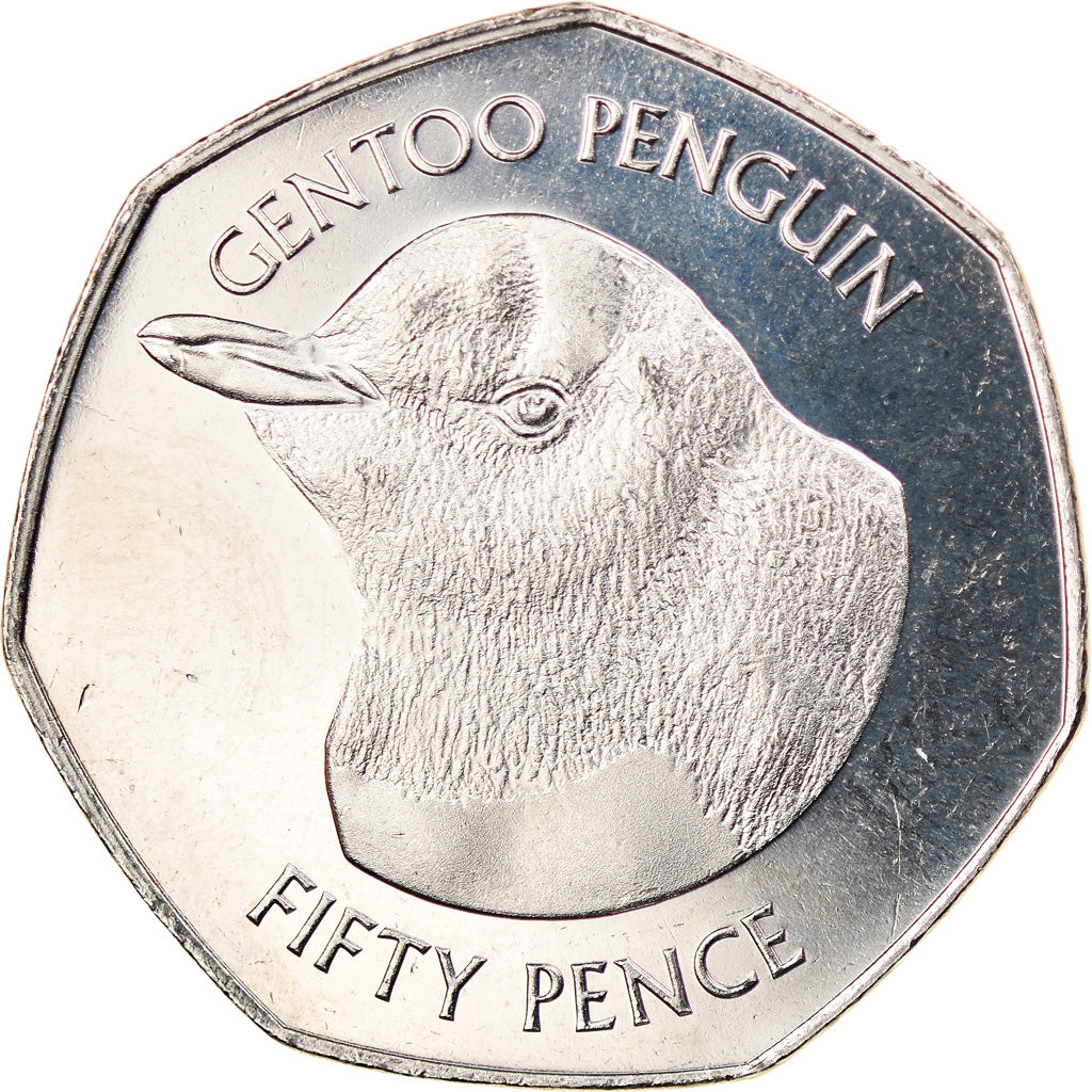 Coin, Falkland Islands, 50 Pence, 2018, Pingouins - Manchot Papou, MS(63)