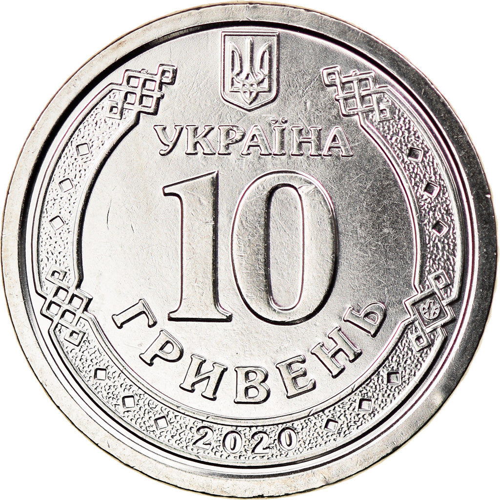 Moneda, Ucrania, 10 Hryven, 2020, Kyiv, Ivan Mazepa, SC, Níquel chapado en