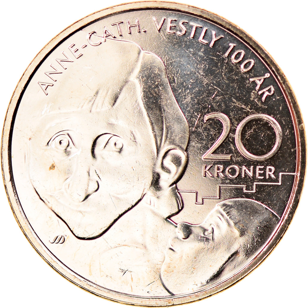Coin, Norway, 10 Kroner, 2020, Anne-Cath. Vestli, MS(63), Maillechort