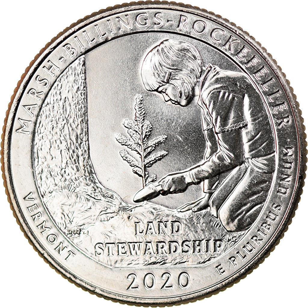 Coin, United States, Quarter, 2020, Denver, Marsh-Billings-Rockefeller National