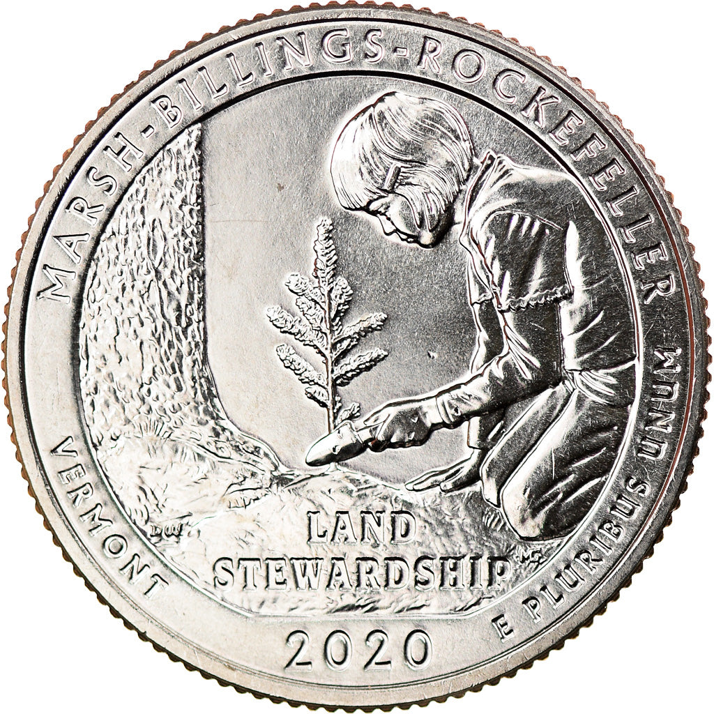 Moneda, Estados Unidos, Quarter, 2020, San Francisco, Marsh-Billings-Rockefeller