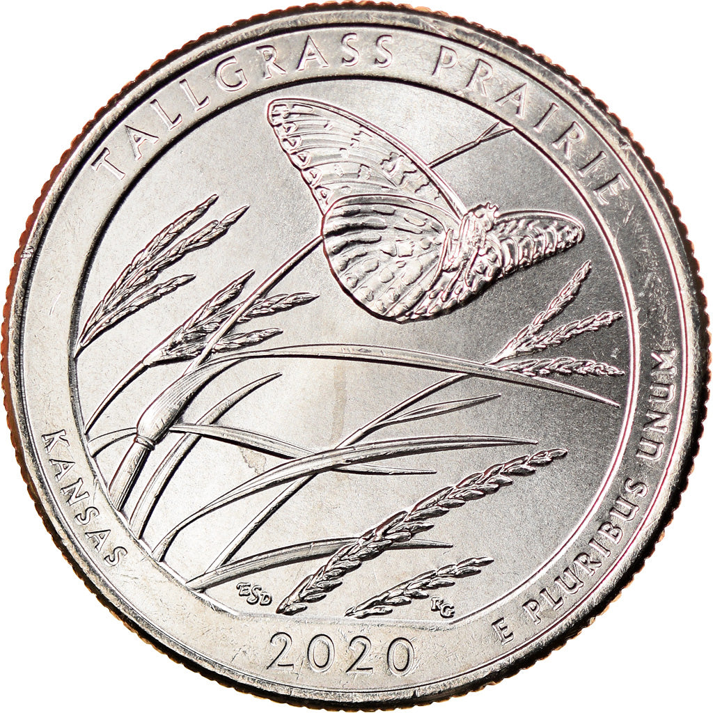 Monnaie, États-Unis, Quarter, 2020, Philadelphie, Tall grass prairie - Kansas