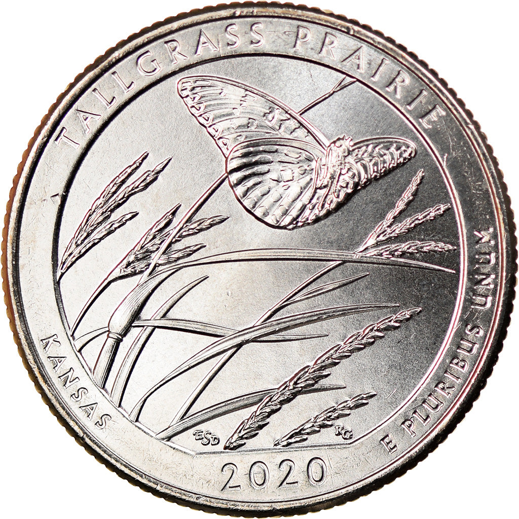 Monnaie, États-Unis, Quarter, 2020, Philadelphie, Tall grass prairie - Kansas