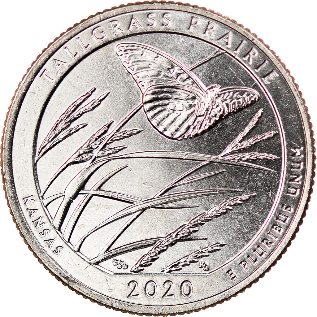 Coin, United States, Quarter, 2020, Denver, Tall grass prairie - Kansas, MS(63)