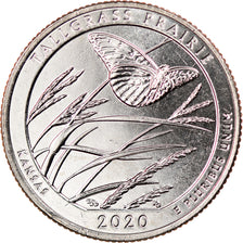 Coin, United States, Quarter, 2020, Denver, Tall grass prairie - Kansas, MS(63)