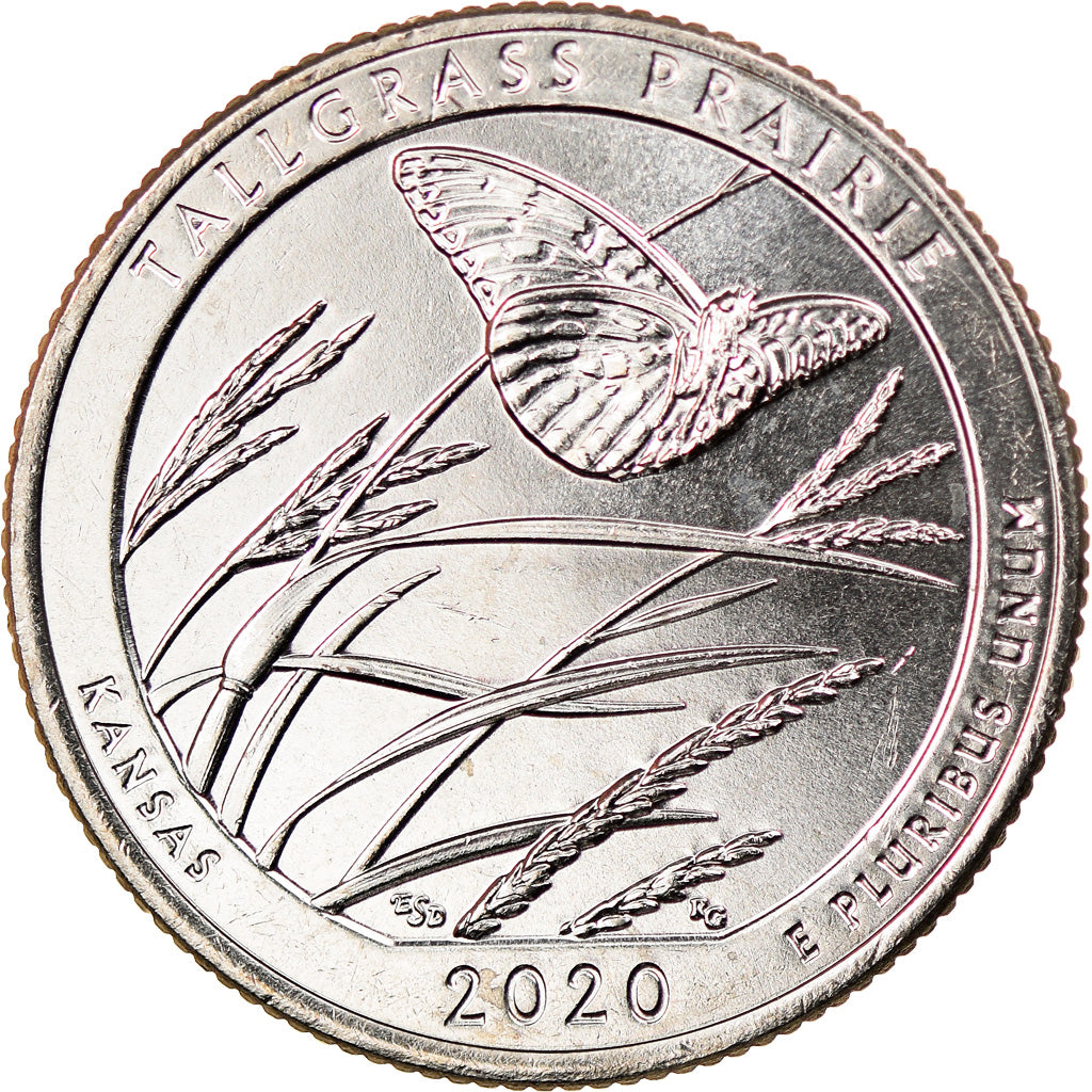 Moneda, Estados Unidos, Quarter, 2020, Denver, Tall grass prairie - Kansas, SC