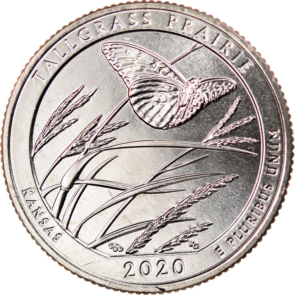 Moneda, Estados Unidos, Quarter, 2020, San Francisco, Tall grass prairie -