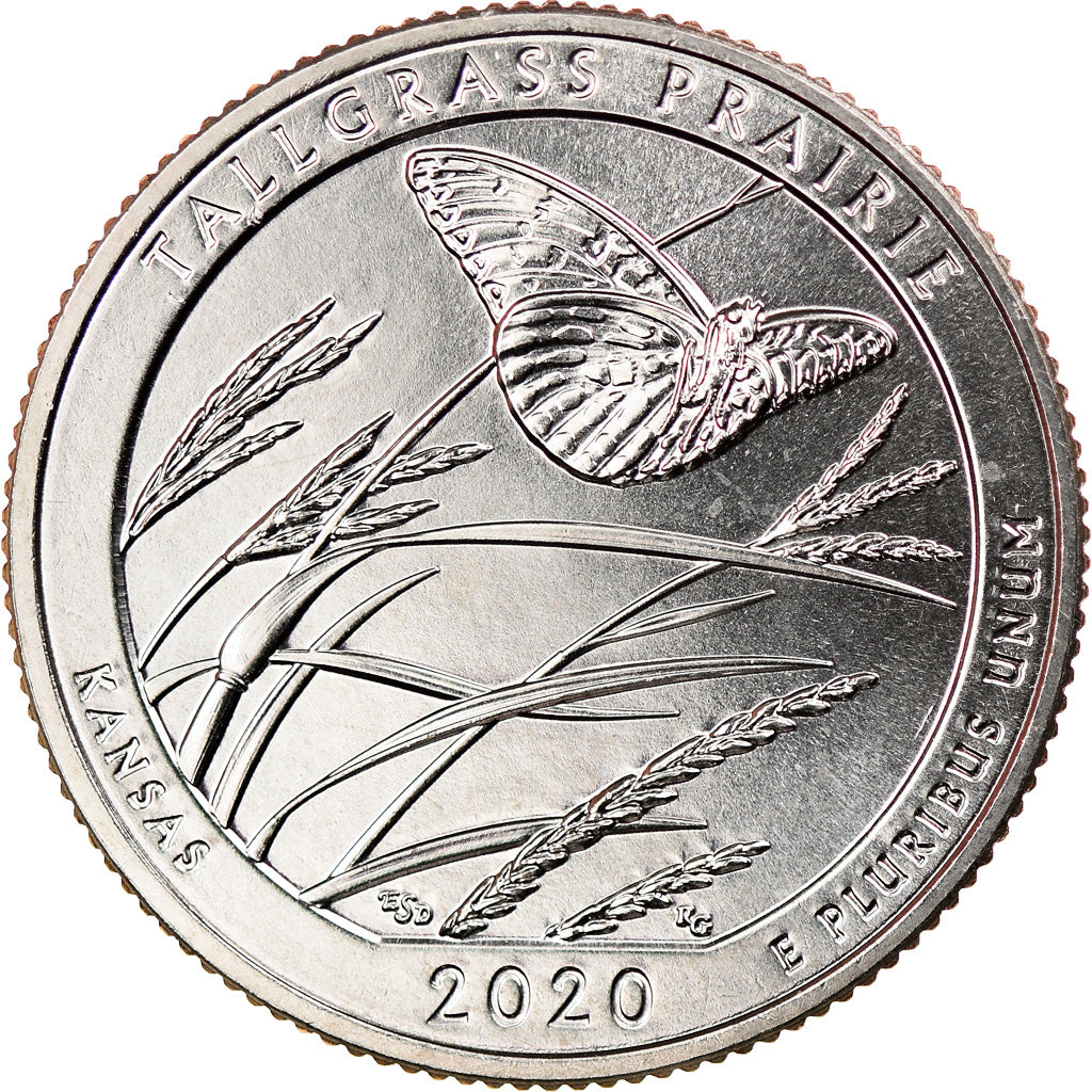 Moneda, Estados Unidos, Quarter, 2020, San Francisco, Tall grass prairie -