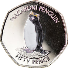 Coin, South Georgia and the South Sandwich Islands, 50 Pence, 2020, Pingouins -