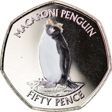 Moneda, Islas Georgias del Sur y Sandwich del Sur, 50 Pence, 2020, Pingouins -