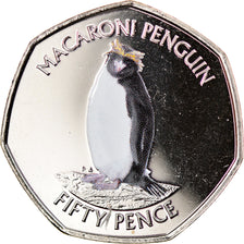 Moeda, Ilhas Geórgia do Sul e Sandwich do Sul, 50 Pence, 2020, Pingouins -