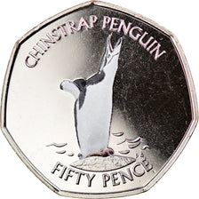 Moeda, Ilhas Geórgia do Sul e Sandwich do Sul, 50 Pence, 2020, Pingouins -