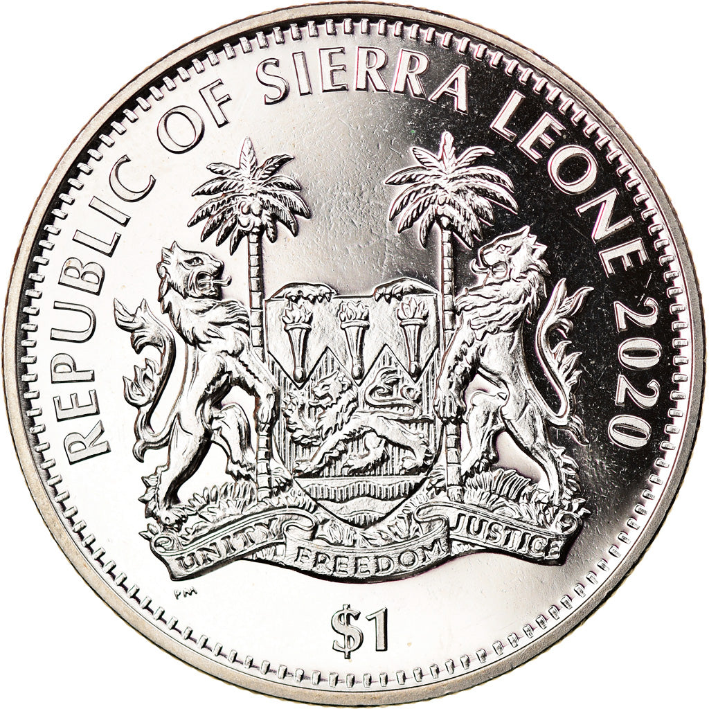 Coin, Sierra Leone, Dollar, 2020, British Royal Mint, Félins - Tigre, MS(63)