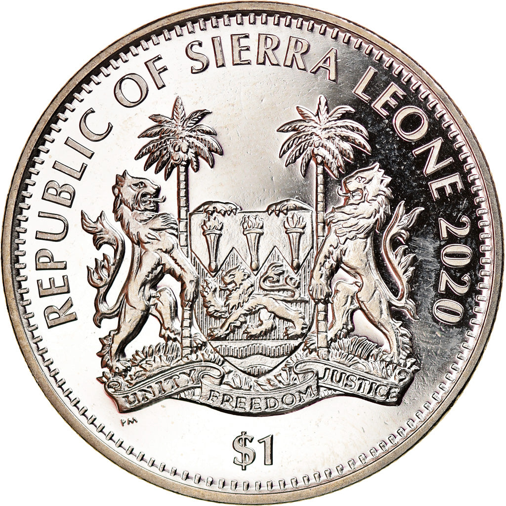 Coin, Sierra Leone, Dollar, 2020, British Royal Mint, Félins - Lion, MS(63)