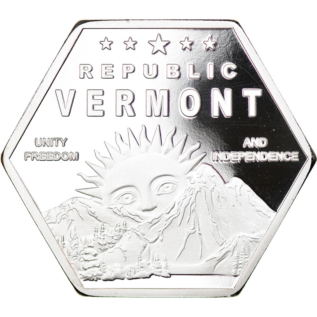 Monnaie, États-Unis, 20 Dollars, 2020, U.S. Mint, VERMONT, SPL, Silver Clad