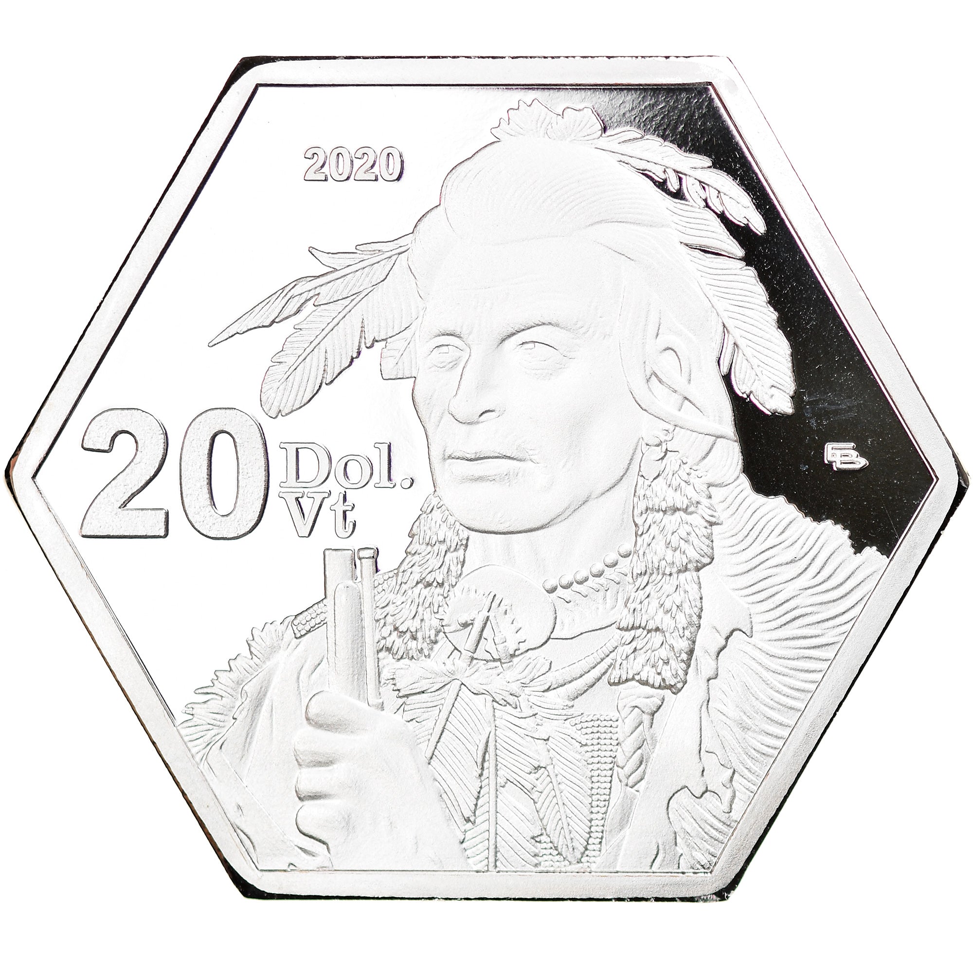 Moneda, Estados Unidos, 20 Dollars, 2020, U.S. Mint, VERMONT, SC, Plata