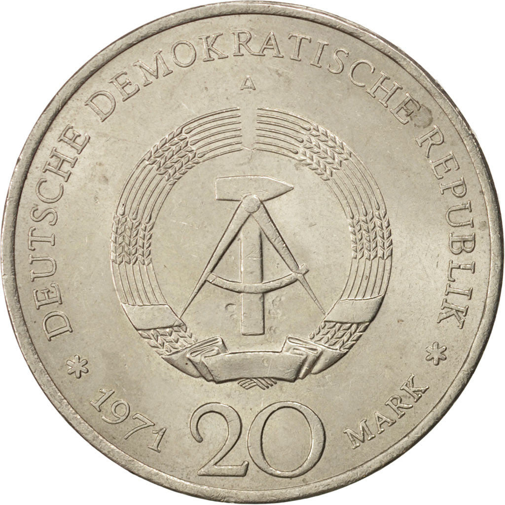Coin, GERMAN-DEMOCRATIC REPUBLIC, 20 Mark, 1971, MS(63), Copper-nickel, KM:34