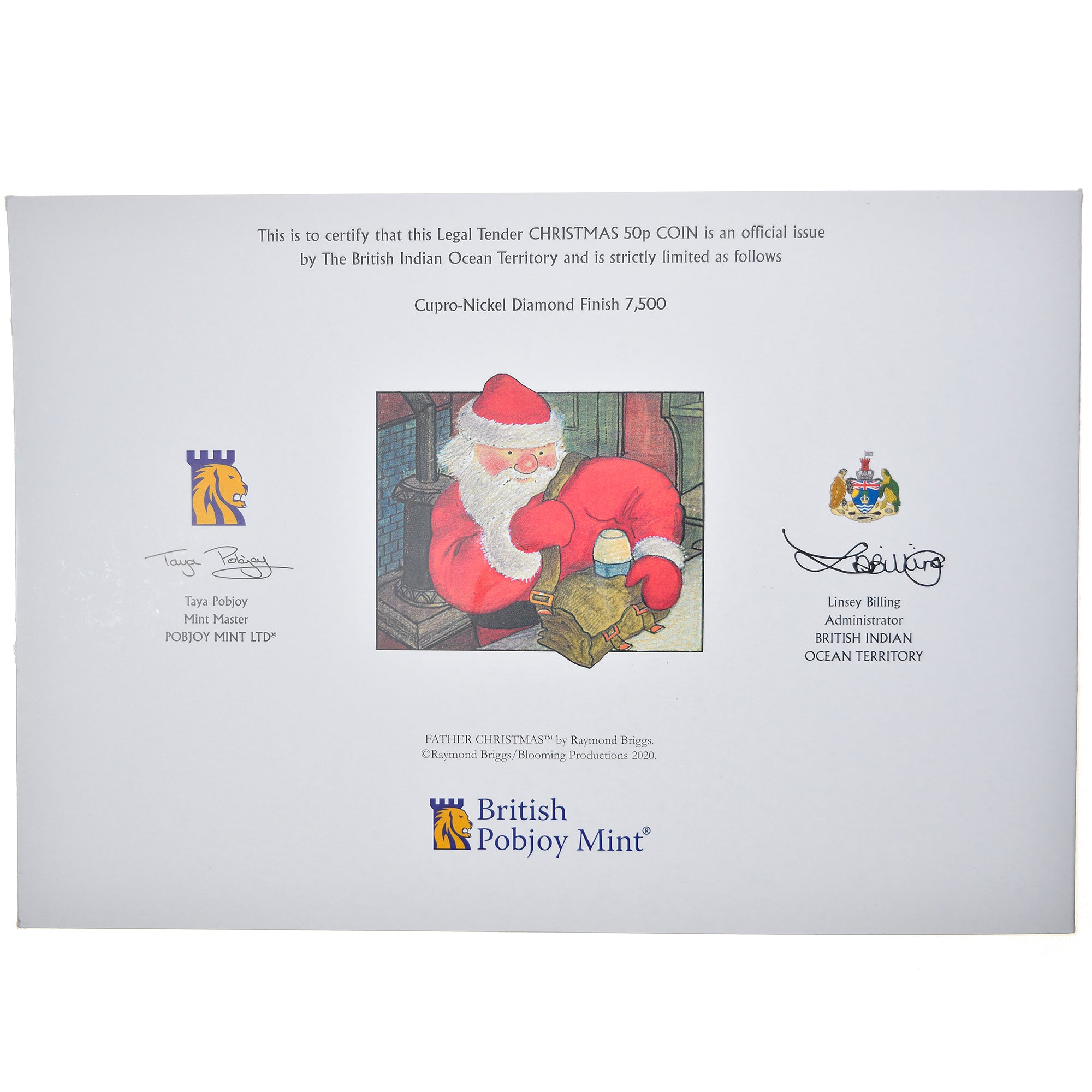Monnaie, Océan Indien Britannique, 50 Pence, 2020, Father Christmas, SPL