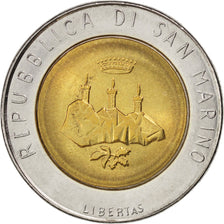 SAN MARINO, 500 Lire, 1986, KM #195, MS(63), Bi-Metallic, 25.8, 6.78