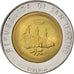SAN MARINO, 500 Lire, 1986, KM #195, MS(63), Bi-Metallic, 25.8, 6.78