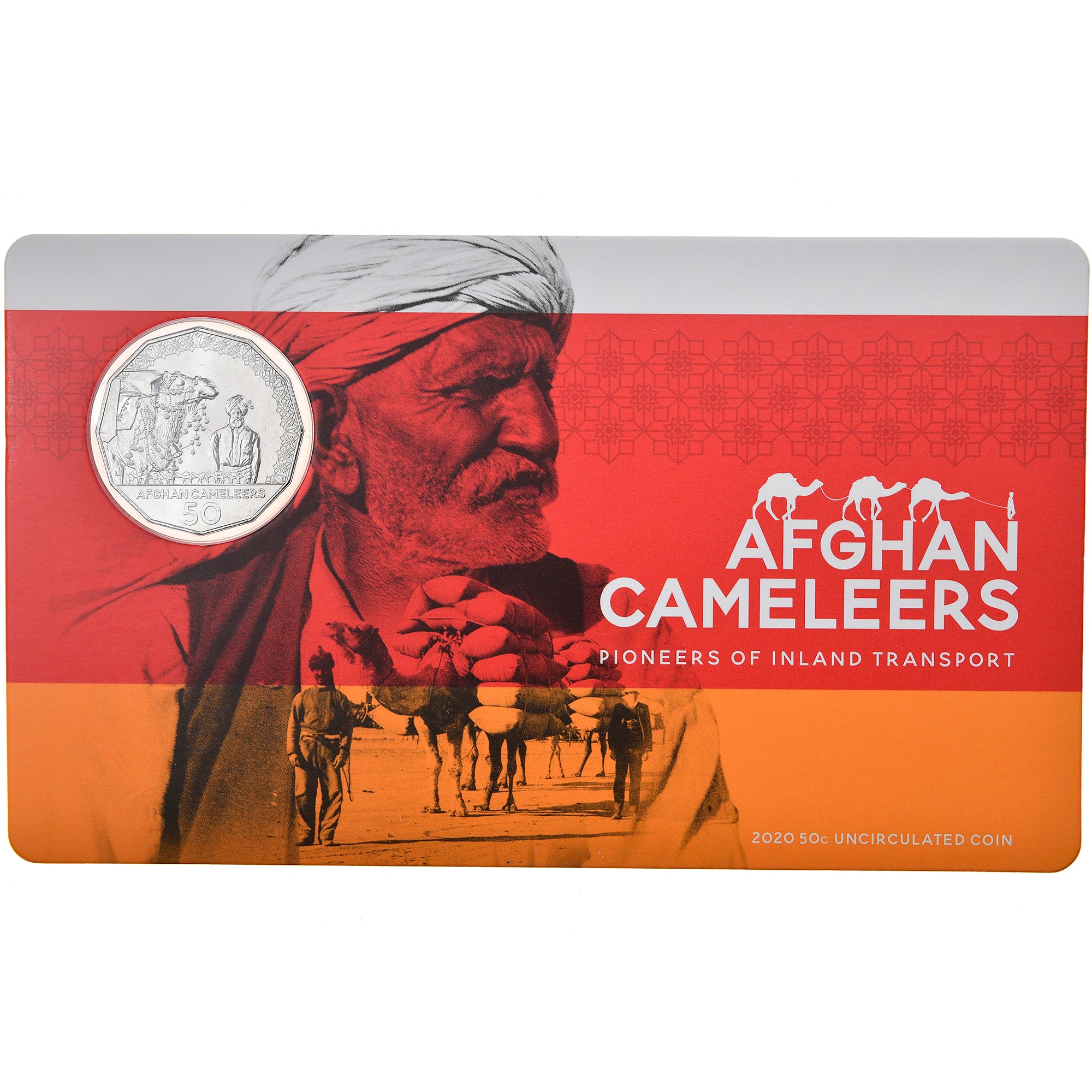 Moneta, Australia, 50 Cents, 2020, Chameliers afghans, FDC, Rame-nichel