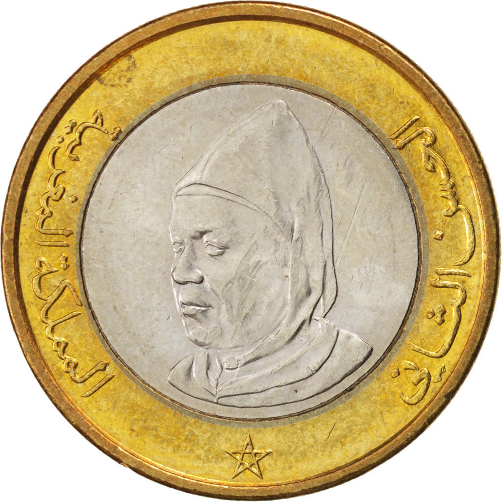 Coin, Morocco, al-Hassan II, 10 Dirhams, 1995, MS(63), Bi-Metallic, KM:92