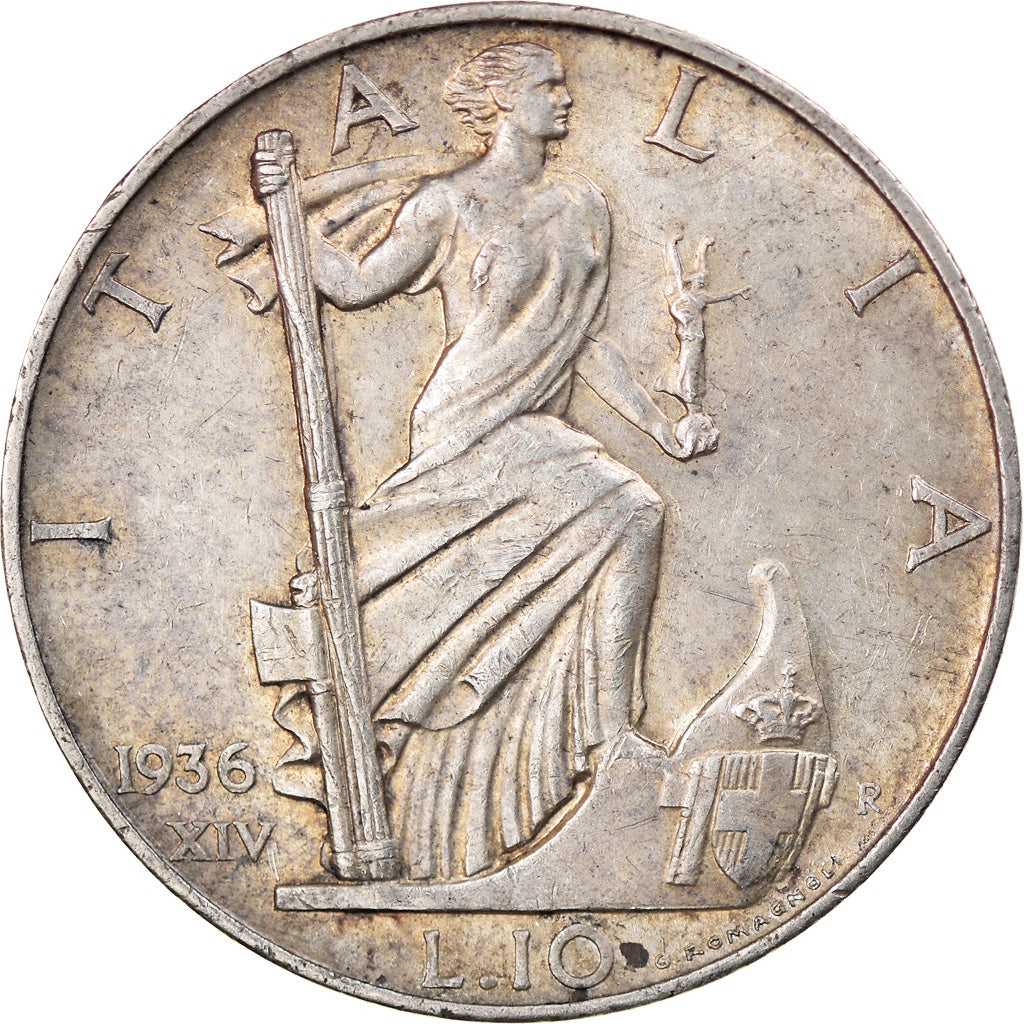 Monnaie, Italie, Vittorio Emanuele III, 10 Lire, 1936, Rome, TTB, Argent, KM:80